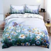 Juegos de cama Diseño Flores Funda nórdica Juego de ropa de cama Edredón / Fundas de edredón Fundas de almohada 220x240 Tamaño Negro Hogar TextilBedding