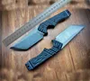 R7273 Survival Straight Knife A2 Stone Wash Tanto Point Blade Full Tang Black G10 Handle Outdoor Camping Tactical Knives With Kydex