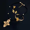 Ethlyn Brand Ethiopian Eritrean Cross Women Jewelry Sets Gold Color African Bridal Romantic Wedding Party Jewelry S068 220726