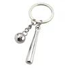 Rostfritt stål Baseball Keychain Pendant Creative Metal Sports Keychain KeyRing Bag Decoration Nyckelring