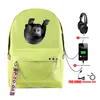 حقيبة ظهر أزياء harajuku طباعة الكوابيس الصغيرة 2 حقيبة USB القابلة لإعادة الشحن الدراسية