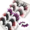 Kıvırcık dağınık kalın 3d vizon saç yanlış kirpikler 5 pairs set yumuşak ışık kullanımlık el yapımı çok katmanlı sahte lashes uzantıları 4 modelleri giymek kolay DHL