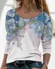 Женская одежда Женская мода Ретро высококачественная печать круглая шея удобная дышащая сублимация верхняя футболка