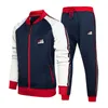 Chándales de otoño para hombre, chándal ruso para hombre, 2 uds., chándal de bloques de colores, ropa deportiva, ropa de entrenamiento, traje para correr, gimnasio, hombre