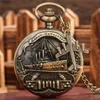 Retro Watch Bronenosets Potemkin 3D Warship Full Hunter Unisex Quartz Pocket Watches Airplane Necklace Chain Souvenir Clock