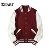 Man Boys Baseball Jackets S 3XL Wine Red Black Royal Royal Red Navy Blue Clothes Autumn Winter Ziiart 201128