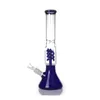 Narghilè Bong in vetro verde blu Bong narghilè 14 pollici Helix Perc Percolatore Bong Heady Smoking Water Pipes narghilè con narghilè raccoglitore di ghiaccio