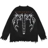 Winter High Street Oversized Vintage Gothic Style Printed Knitted Sweater Men Hip Hop Harajuku Casual Loose Pullovers Unisex T220730