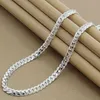 925 Zilveren Ketting Ketting 5mm Volledige Zijwaarts Cubaanse Link Ketting Ketting Voor Vrouw Mannen Mode Hip Hop Sieraden