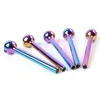 Nano Plating Colorful Hand Pipes For Hookahs Pyrex Glass Oil Burner Straight Tube Hand Pipe Spoon Shape Mini Dab Rigs Smoking Accessories SW124