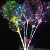 LED Bobo Balloon med 31,5 tum Stick 3M String Balloon LED Light Christmas Halloween Birthday Balloons Party Decor Bobo Balloons