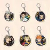 Haikyuu Anime porte-clés acrylique porte-clés Hinata Shoyo Kozume Kenma personnage enfants pendentif sac à dos Haikyuu porte-clés pour clés de voiture AA220318