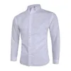 Leer nieuwe mode eenvoudig ontwerp dagelijkse casual katoen met lange mouwen shirt slanke fit mannelijke sociaal witte zwarte shirts 4xl 5xl 210412