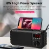 Radiomottagare bärbar högtalare Bluetooth-kompatibel kolumn Bass Subwoofer TF-kort USB-högtalare FM med FM AM