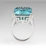 Wedding Rings Exquisite Inlaid Sea Blue Topaz Diamond Princess Ring European Fashion Engagement Surprise Woman's RingWedding