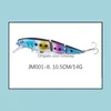 Baits Lures Fishing Sports Outdoors 10Pcs 10.5Cm/14G 4.13In/0.49Oz Jointed Minnow Mtisection Fish Lure Bait Hard Artificial Bionic High-Qu