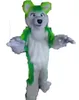 Robe de festival Costume de mascotte de loup vert Halloween Noël Robe de soirée fantaisie Dépliants publicitaires Vêtements Carnaval Unisexe Adultes Tenue
