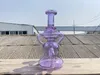Hookahs,double uptake recycler,purple, glass bong factory direct supply to accept personalized custom 14mm glass oil rigs