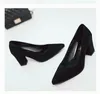 Zapatos de vestir albaricoque mujer básico 2022 clásico rebaño arco perla decorativa fiesta de moda zapatos de mujer tacon punta puntiagudo 35-43