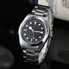 Zegarki męskie Samozwijający się mechanizm mechaniczny Czarna tarcza 42 mm Koperta Pasek ze stali nierdzewnej 316L Potor Pływanie Wodoodporny Luminous Watch Bay Montre De Luxe