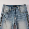 Jeans de grife para homem Man Mentes calças magras esbeltas magras de motocicleta angustiada jeans de jeans de hip hop