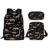 HBP Dinosaur Design Backpack Three -Pally Set Messenger Bag Children's Pencil Bag Student Schoolbag Backpack Schoudertas 220804