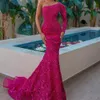 Sexy sequined Mermaid Evening Dresses With Beaded Crystals Long Sleeve Velvet Satin Party Occasion Gowns Pleats Ruffles Prom Dress Wears