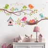 Branches Birds Small House Bird s Nest Wall Stickers Children s Bedroom Study Decoration 220607