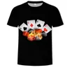 Playing cards 3D printing men s and women s fashion T shirt poker street clothing loose comfortable fabric O ne 220623