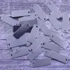 100 Pz Tono Argento Acciaio Inossidabile Rettangolo Blank Stamping Tag Pendenti con Ciondoli Componente 25x9mm N157