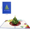 Cartes de voeux de Noël pop-up 3D arbre de Noël vert et maison évidant C515866