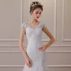 2023 Lace Mermaid Wedding Dresses elegant Sweetheart Tulle Appliques Bridal Gowns Sweep Train Sexy Backless Beach vestidos de noiva