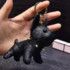 Designer Cartoon Animal Small Dog Creative Key Chain Accessories Key-Ring PU Leather Letter Pattern Car Keychain Jewelry Gifts Accessories 6 colors