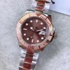 U1 Factory ST9 Herren-Armbanduhr, hochwertig, automatisch, 40 mm, Roségold, Edelstahl, Everose-Schokolade, Originalverschluss, Saphirglas-Armbanduhr