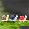 Garden Decorations Patio Lawn Home Moss Micro Landscape Miniature Harts Crafts Cartoon Snail 3Colors Random Succent Plants Pot Decor Ecol