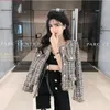 Damesjacks Korea Versie Slim korte mode -kwaliteit dames jas tweed tweedige vrouwelijke tops jassenwomen's