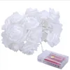 Guirlande lumineuse de roses artificielles, 2M/10led, à piles, pour Bouquet de fleurs, pour la saint-valentin, fête de mariage