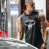 Brand Gym Clothing Mens Bodybuilding Hooded Tank Top Cotton Sleeveless Vest Fitness Sweatshirt Workout Sportswear Tops Male 220624