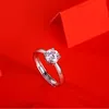 Eternity Ring Moissanite One Carat Wedding Band Women 925 Silver Sterling Finger Jewelry Gift Box