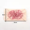 Babymeisjes bloemen hoofdband kinderen zachte nylon elastische haarband kinderen bandanas dubbele bloemhoofdband prinses haaraccessoire 16 kleuren