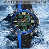 2024 New Men Watch Top Brand Fashion Dual Display Wristwatch Analog Digital Sports Waterproof Clock Relogio Masculino