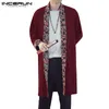 Мужские траншевые пальто мужчины Long Outear Floral Patchwork Cardigan Elive Осенью повседневное китайское покрытие плащ Hombre 2022 5xlmen's viol22