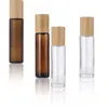 5 ml 10 ml Amber Frosted Glass Roll på flaskor, Refillable Tom Essential Oil Rollerflaska med rostfria rullebollar