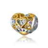 Fashion s925 Sterling Silver Bead Charms Luxury Crown Love Heart Round Beaded DIY Pendant Original Fit Pandora Bracelet Classic Jewelry Women Gift