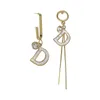 Elegante temperamento asimmetrico D-lettera nappa conchiglia orecchini pendenti per le donne moda coreana orecchini regali di gioielli per feste di compleanno