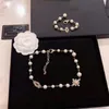 HOT sales Luxury channel Necklace for women Designer Jewelry Pearl Chain Square Diamond Classic Fashion Clavicle Chain Pendant American Popular design Gift