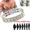 Pulsera magnética de cadena de eslabones, imán de acero para hombres y mujeres, joyería energética de doble fila O7w5 Kent22