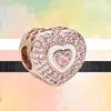 925 breloques de bracelet pour ensemble de charmes Pandora Boîte d'origine New Rose Gold Heart Flower Butterfly Crown Openwork European Bead collier charms bijoux