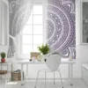 Cortinas de cortina con diseño de mandala de flores, cortinas artísticas degradadas para dormitorio, sala de estar, cortina europea de lujo