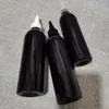 30pcs 100/150/200/250ml empty black cosmetic lotion plastic bottles with twist top cap packaging containers